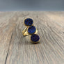 Three stone coated druzy ring - sizes 8 and 6