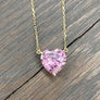 Dazzling large cz heart necklace - silver, gold