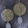 Filigree disc earrings with druzy drops