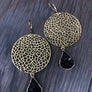 Filigree disc earrings with druzy drops