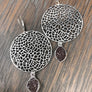 Filigree disc earrings with druzy drops