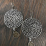 Filigree disc earrings with druzy drops