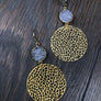 Filigree disc earrings with druzy drops