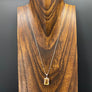 Gemstone rectangle pendant necklace - sterling silver