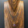 Gemstone rectangle pendant necklace - sterling silver