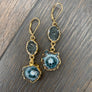 Stalactite and druzy drop earrings - gold