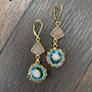 Stalactite and druzy drop earrings - gold