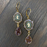 Stalactite and druzy drop earrings - gold