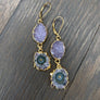 Stalactite and druzy drop earrings - gold