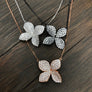 Pavé cz 3D flower necklace