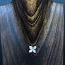 Pavé cz 3D flower necklace