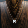 Pavé cz 3D flower necklace