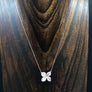 Pavé cz 3D flower necklace
