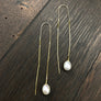 Faux pearl threaded drop earrings