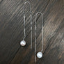 Faux pearl threaded drop earrings