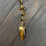 Tiger's eye lariat necklace - gold