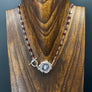 Amethyst/jasper stalactite slice and garnet necklace - silver