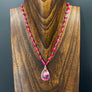 Pink oyster turquoise on gemstone chain - sterling silver