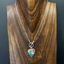 Oyster turquoise heart toggle necklace - sterling silver