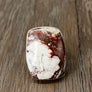 Wild horse jasper "cowhide" ring - sterling silver