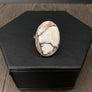 Wild horse jasper "cowhide" ring - sterling silver