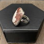 Wild horse jasper "cowhide" ring - sterling silver