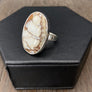 Wild horse jasper "cowhide" ring - sterling silver