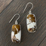 Wild Horse jasper "cowhide" stone earrings - sterling silver