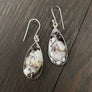 Wild Horse jasper "cowhide" stone earrings - sterling silver