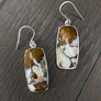 Wild Horse jasper "cowhide" stone earrings - sterling silver