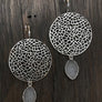Filigree disc earrings with druzy drops