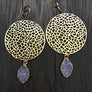 Filigree disc earrings with druzy drops
