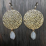 Filigree disc earrings with druzy drops