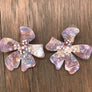 Large acetate flower stud earrings with beading