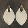 Leather leaf earrings - gold tone