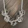 Geometric cage necklace - silver