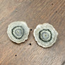 Large "flower" amethyst/jasper stalactite slice stud earrings