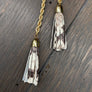 Faux animal print tassel wrap necklace - gold