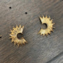 Sunray stud earrings - silver, gold