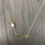Full moon rising over a mountain range necklace