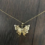 Filigree butterfly layering necklace - silver, gold