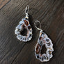 Extra quality oco geode slice earring pairs - silver