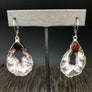 Extra quality oco geode slice earring pairs - silver