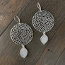 Filigree disc earrings with druzy drops