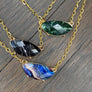 Faceted "marble" pendant necklace - gold
