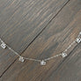 Bezel set opalite and cz dainty necklace - sterling silver, gold vermeil