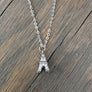 Pavé cz Eiffel Tower necklace - sterling silver