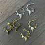 Pavé cz 3d huggie spike earring - sterling, gold vermeil