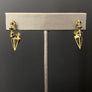 Pavé cz 3d huggie spike earring - sterling, gold vermeil