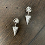 Pavé cz 3d double triangle earring - sterling silver